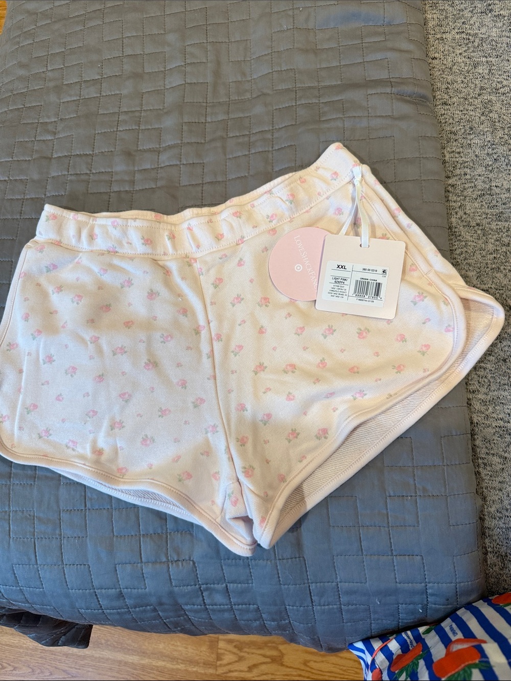 LoveShackFancy Pink Floral Girls' Lounge Shorts
